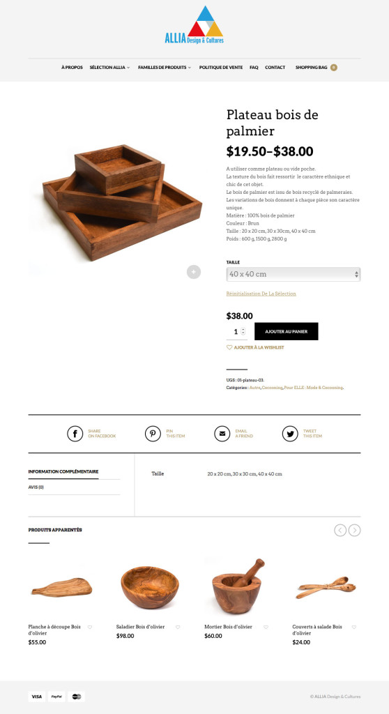 Agitatrice de solutions - Projet Allia Design & Cultures - Web - Vente en ligne - Fiches produits