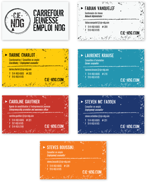 Agitatrice de solutions - Projet CJE NDG - Branding - Imprimés - Carte d'affaires