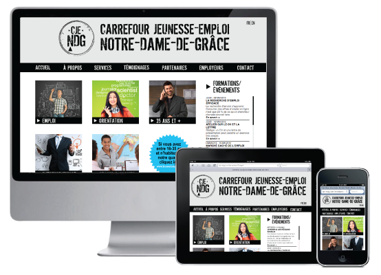 Agitatrice de solutions - Projet CJE NDG - Branding - Web - Responsive