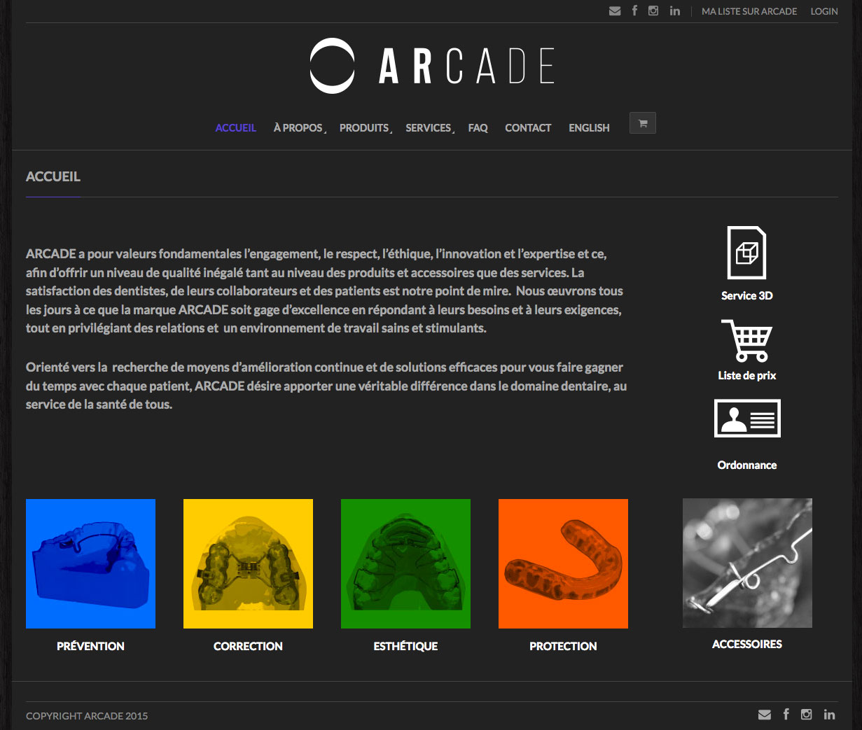 Agitatrice de solutions - Projet Arcade - Web - Vente en ligne - Page d’accueil