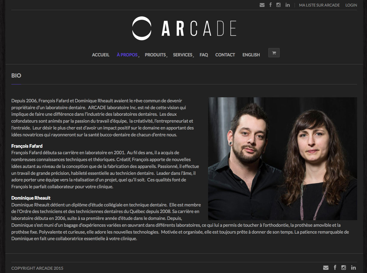 Agitatrice de solutions - Projet Arcade - Web - Site informationnel