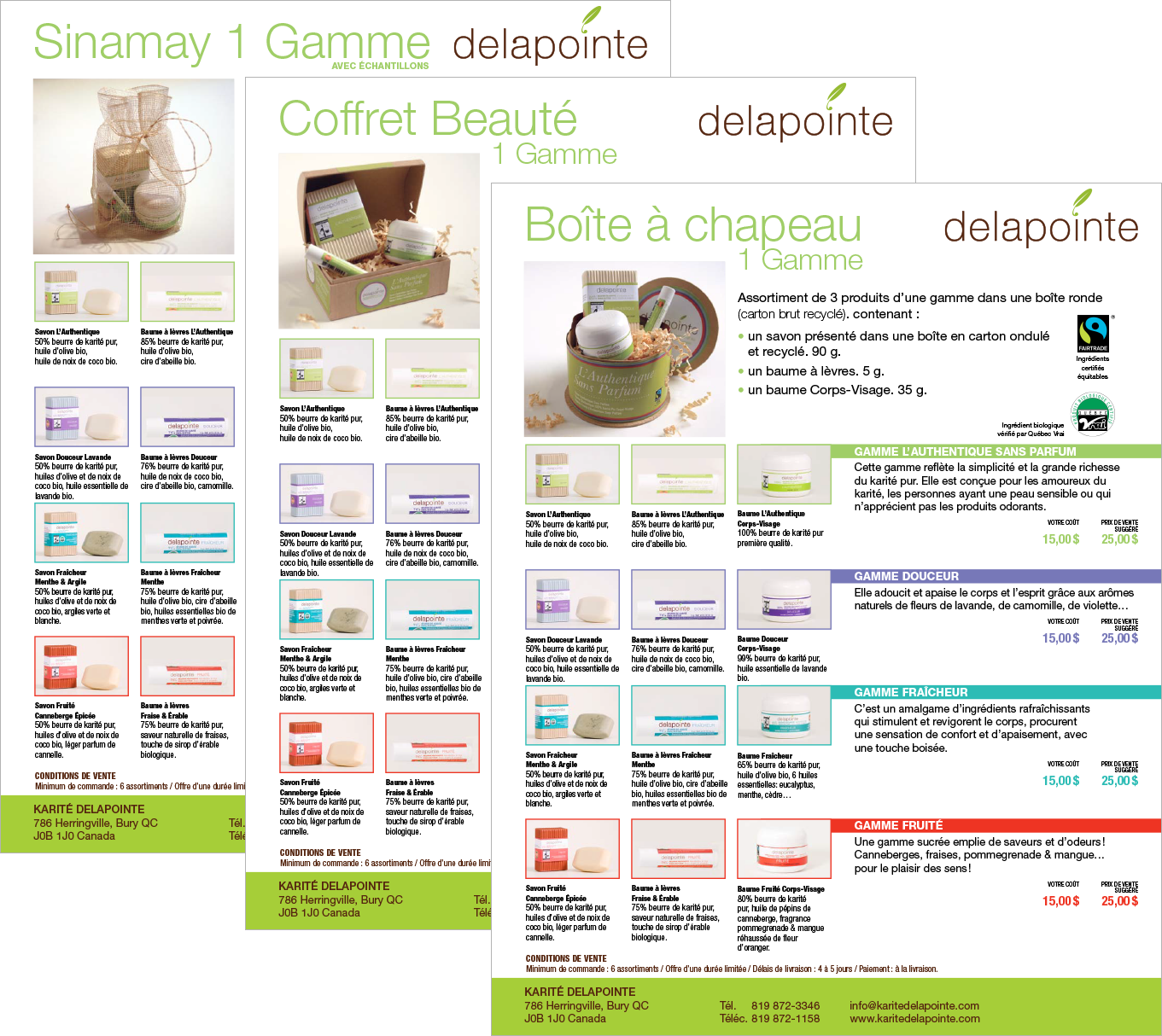 Agitatrice de solutions - Projet Karité Delapointe - Branding - imprimé - Fiches produits